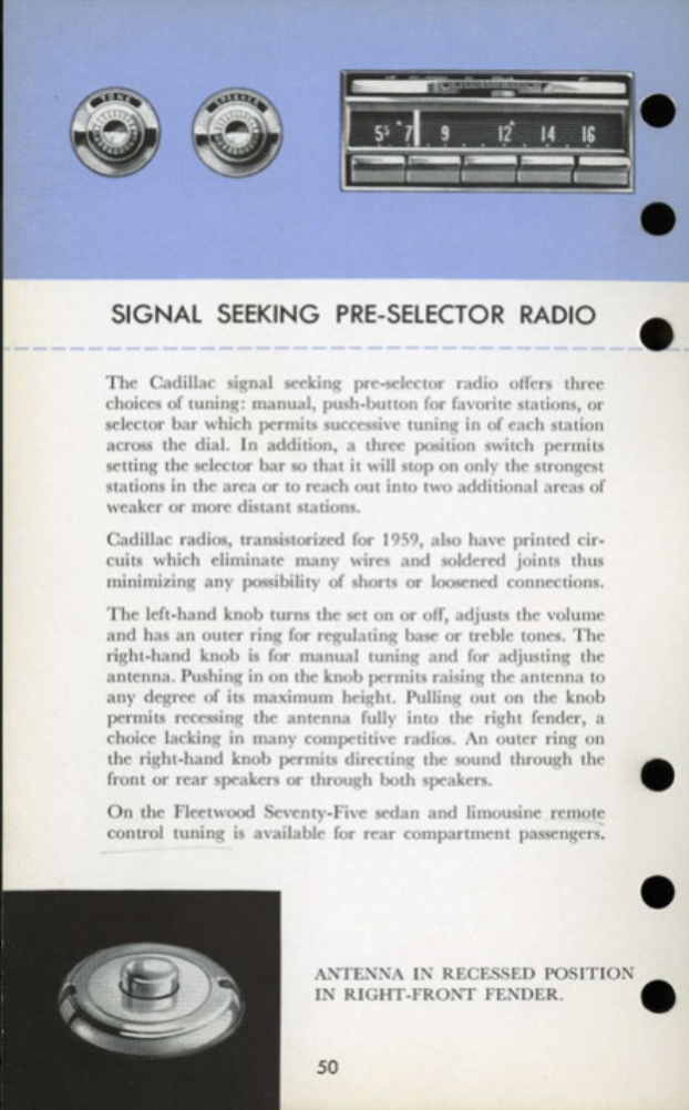 1959 Cadillac Salesmans Data Book Page 58